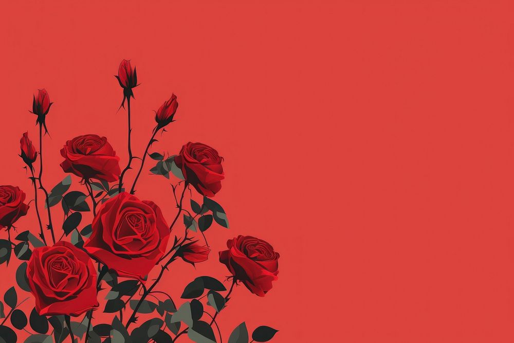 Rose flowers backgrounds plant red. AI generated Image by rawpixel.
