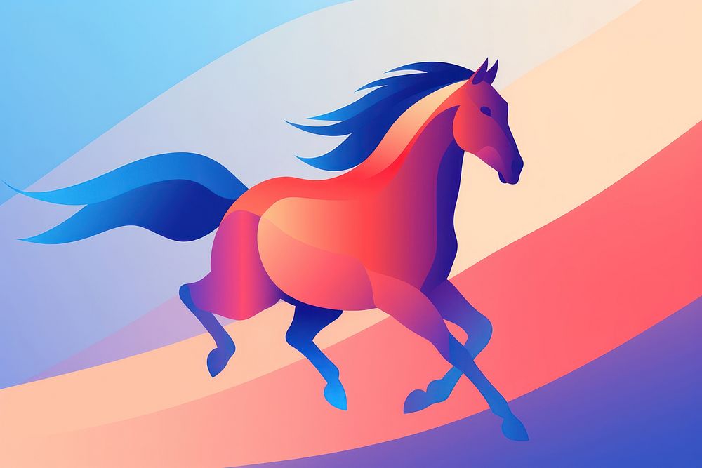 1 horse running animal mammal red. AI generated Image by rawpixel.