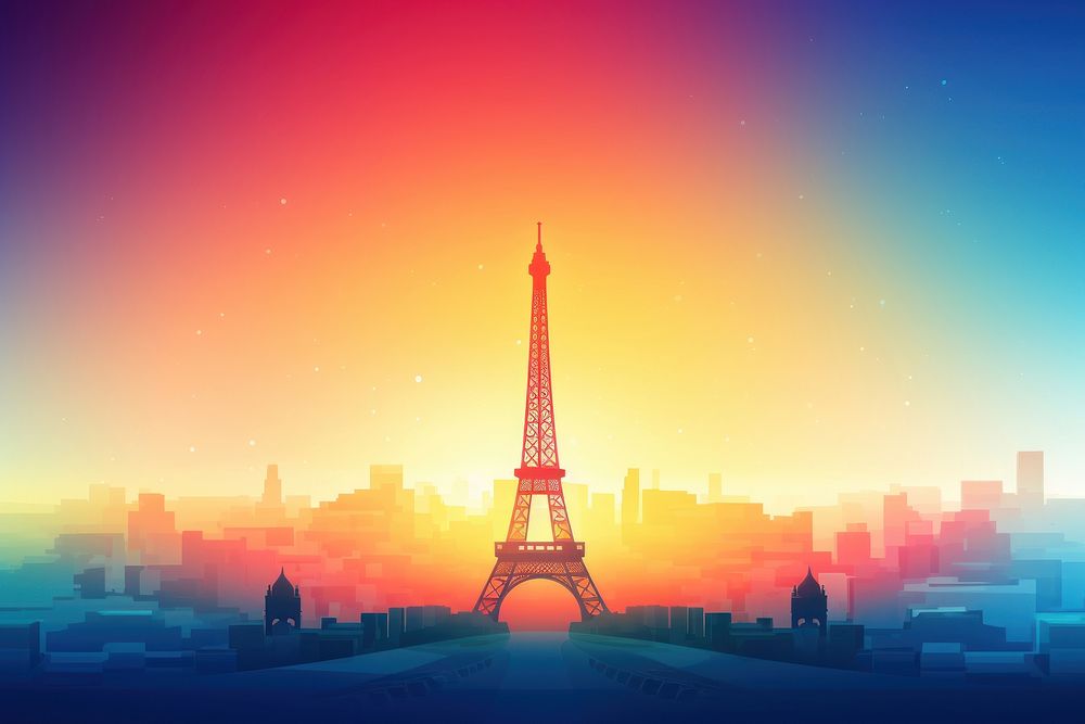 Eiffel tower with city scapes architecture building outdoors. AI generated Image by rawpixel.