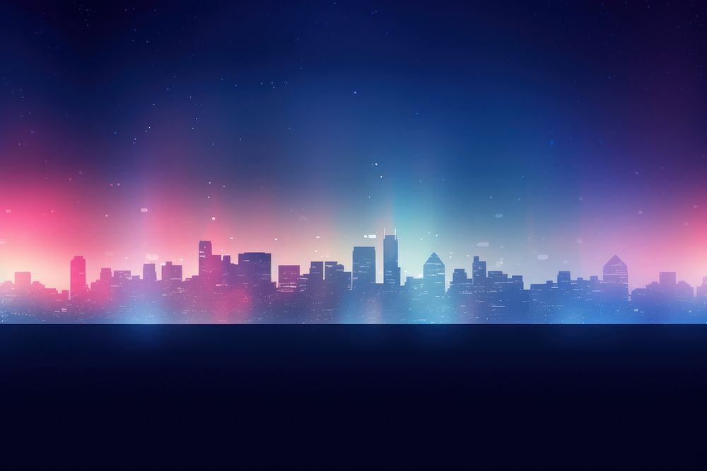 Night City horizon city architecture landscape. AI generated Image by rawpixel.