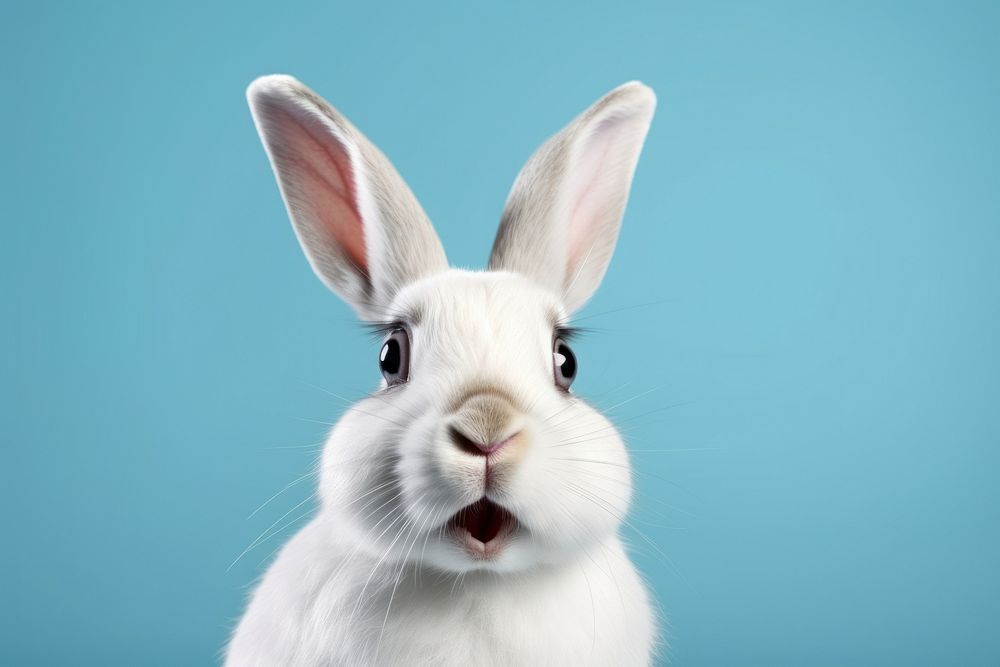 Rabbit portrait animal mammal. AI generated Image by rawpixel.