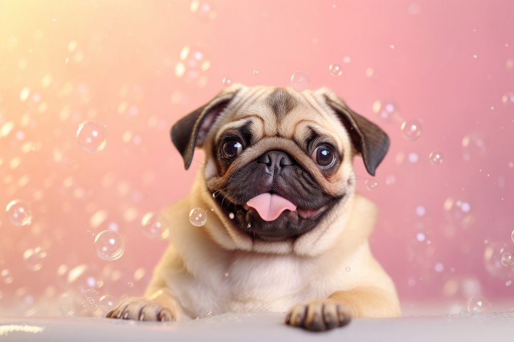 Pug portrait animal mammal. AI generated Image by rawpixel.