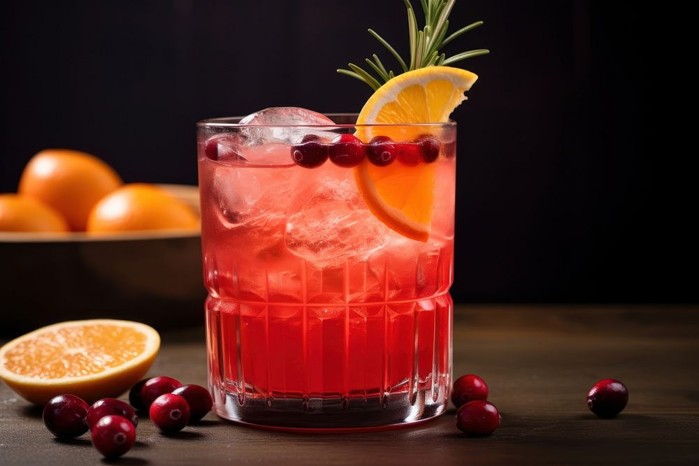 Cocktail drink cranberry fruit table. AI generated Image by rawpixel.