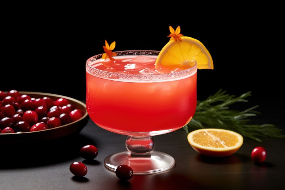Cocktail drink cranberry orange fruit. AI generated Image by rawpixel.