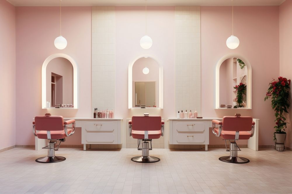Beauty shop interior chair architecture furniture. AI generated Image by rawpixel.
