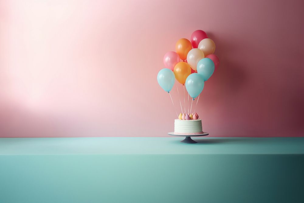 Birthday party balloon cake birthday. AI generated Image by rawpixel.