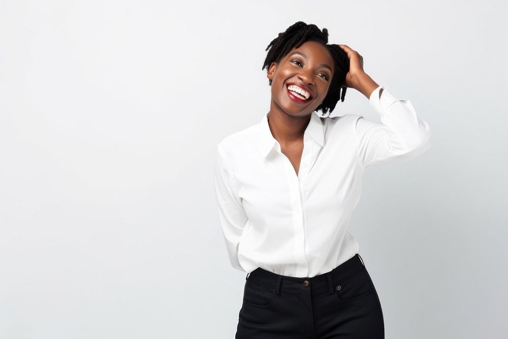 Black Woman smilling laughing smile adult. AI generated Image by rawpixel.