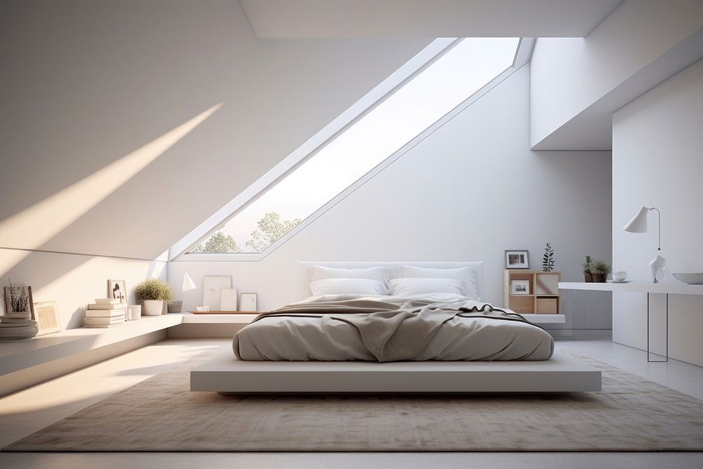 Minimal modern bedroom architecture furniture building. AI generated Image by rawpixel.