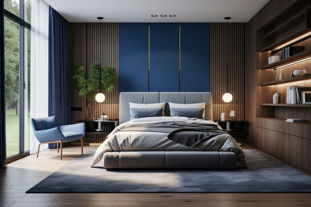 Minimal modern bedroom furniture architecture comfortable. AI generated Image by rawpixel.