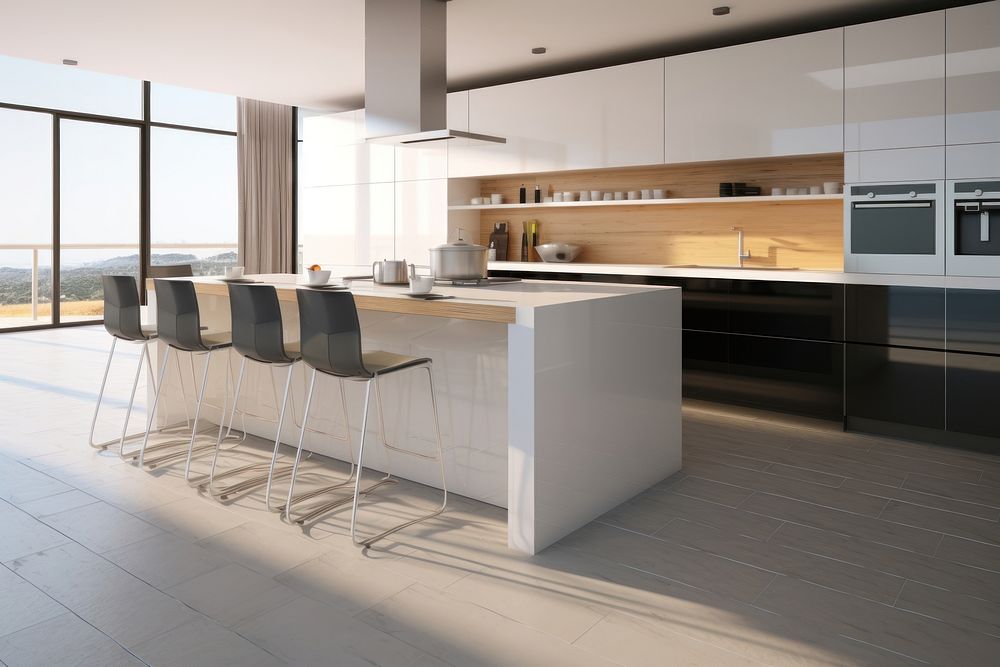 Kitchen furniture floor table. AI generated Image by rawpixel.