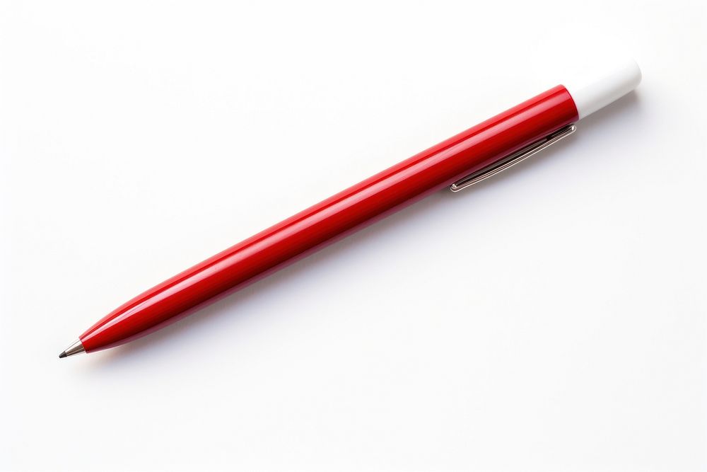 A red tip pen white background pencil eraser. AI generated Image by rawpixel.