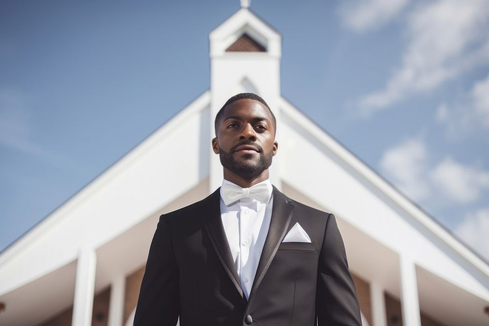 Groom outdoors tuxedo adult. AI generated Image by rawpixel.