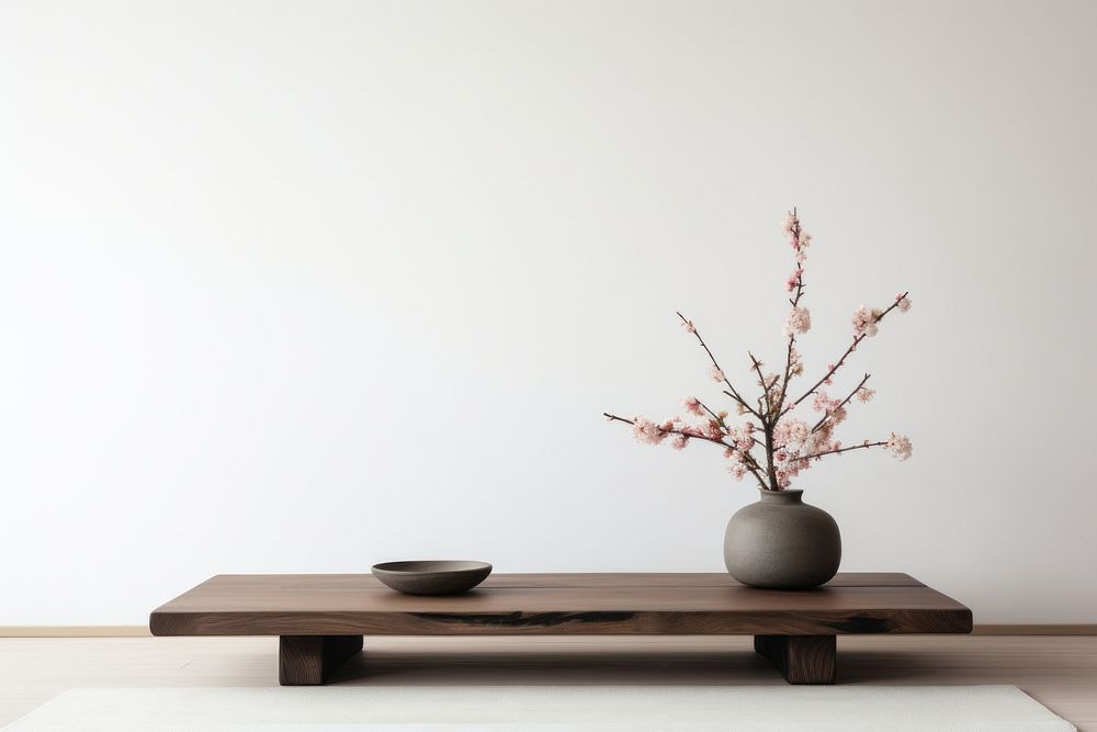 Coffee table furniture flower plant. AI generated Image by rawpixel.