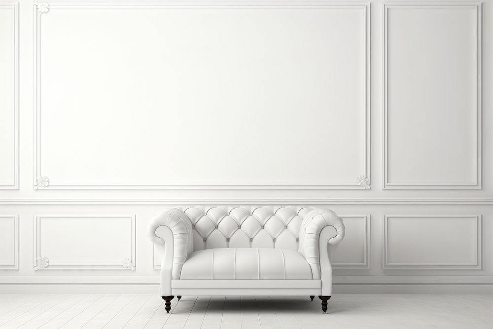 White furniture chair sofa. AI generated Image by rawpixel.