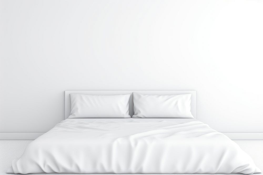 Clean bed furniture pillow white. AI generated Image by rawpixel.