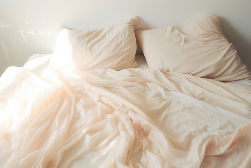 Clean bed furniture blanket pillow. AI generated Image by rawpixel.