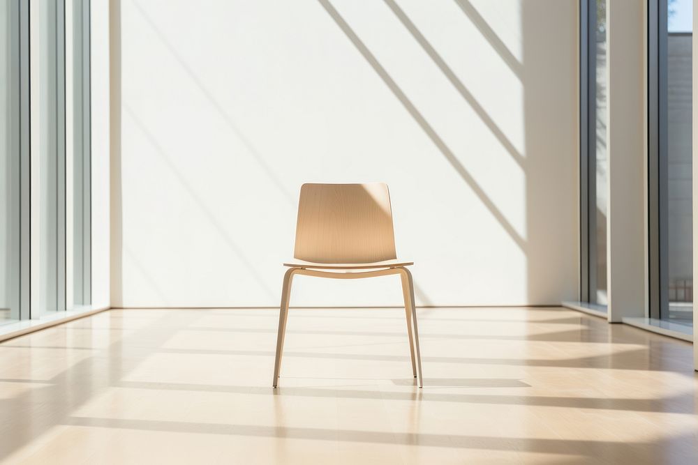 Close-up wood chair furniture office floor. AI generated Image by rawpixel.