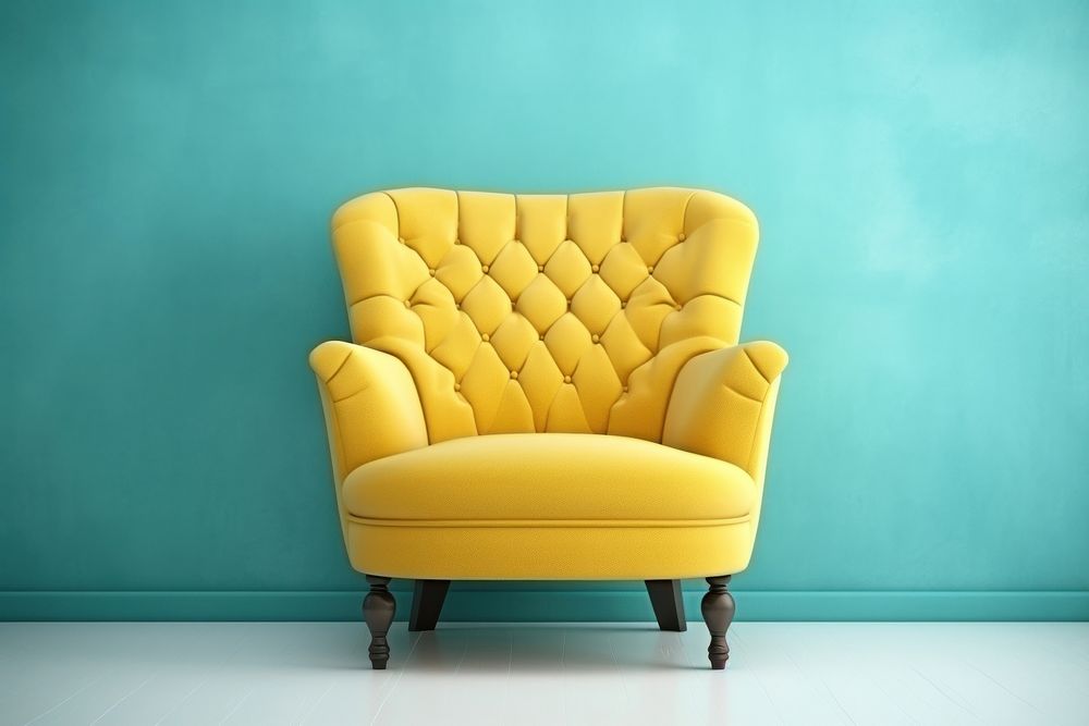 Funky color classic armchair furniture wall comfortable. AI generated Image by rawpixel.