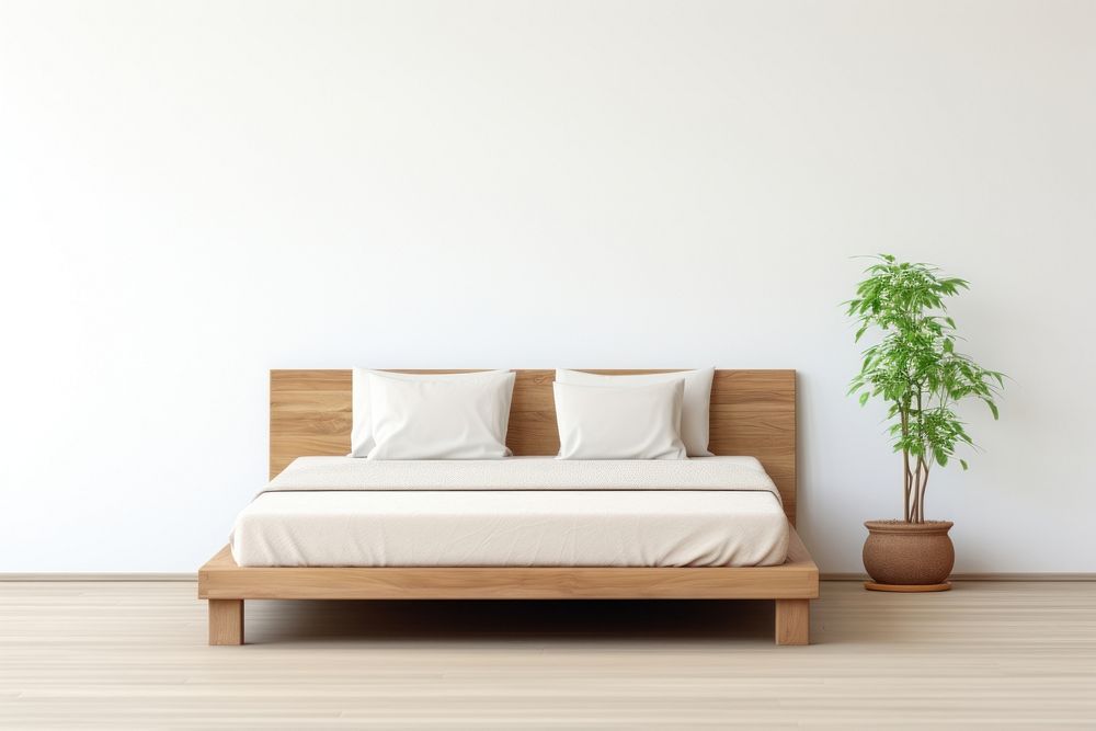 Modern bed furniture cushion bedroom. AI generated Image by rawpixel.