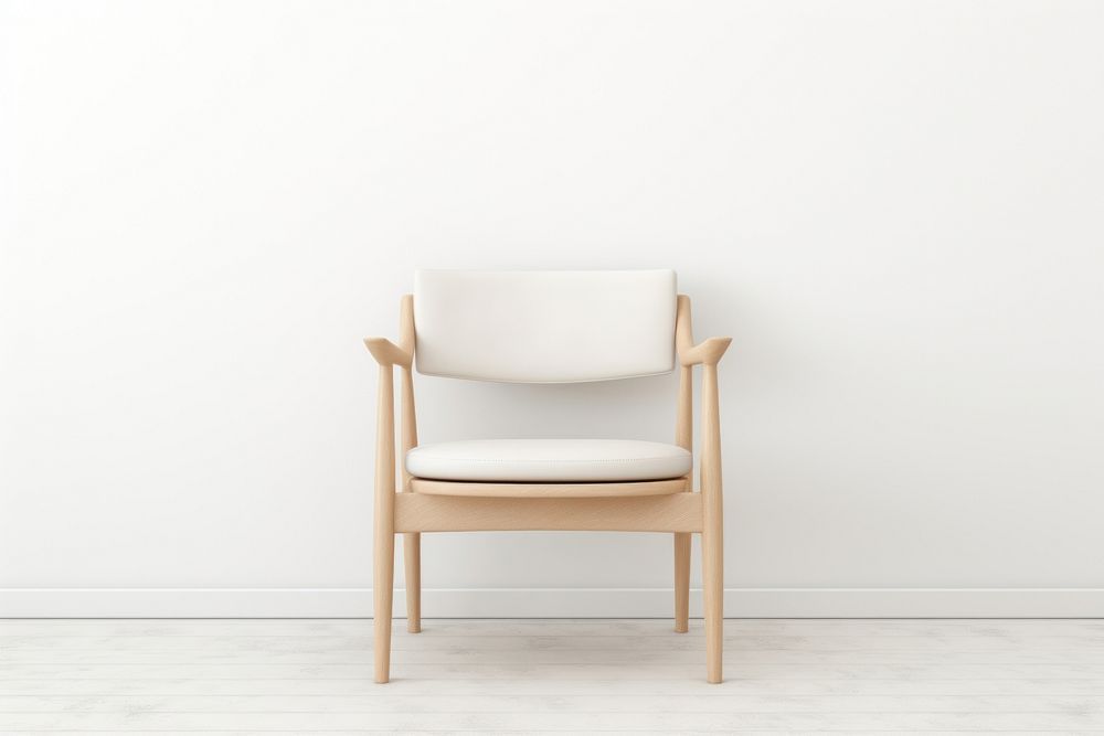 Wood chair furniture armchair white. AI generated Image by rawpixel.