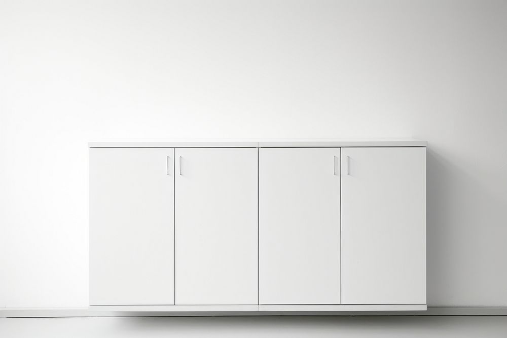 White cabinet sideboard furniture cupboard. AI generated Image by rawpixel.