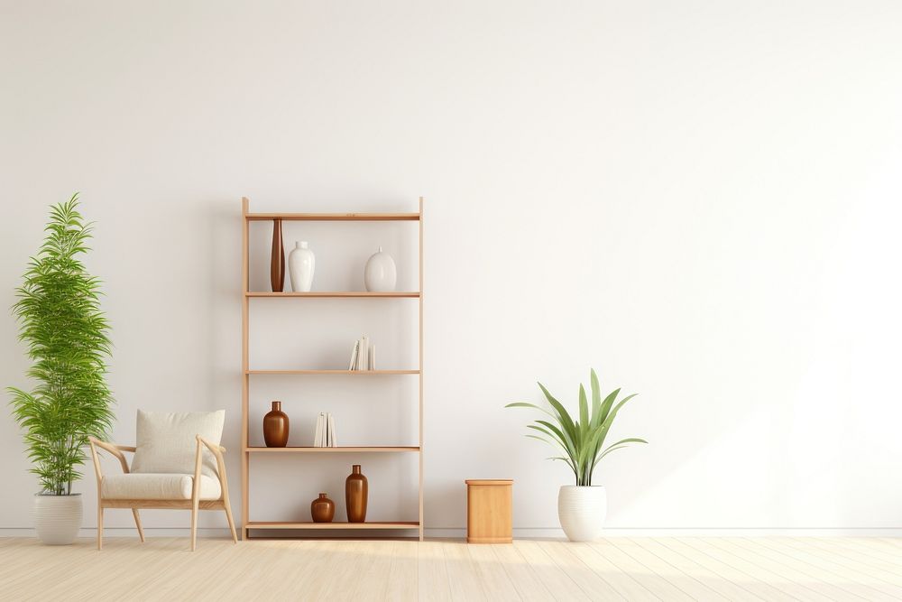 White cabinet furniture shelf plant. AI generated Image by rawpixel.