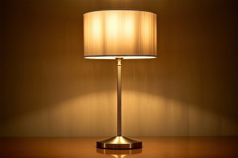 Table lamp lampshade light illuminated. AI generated Image by rawpixel.