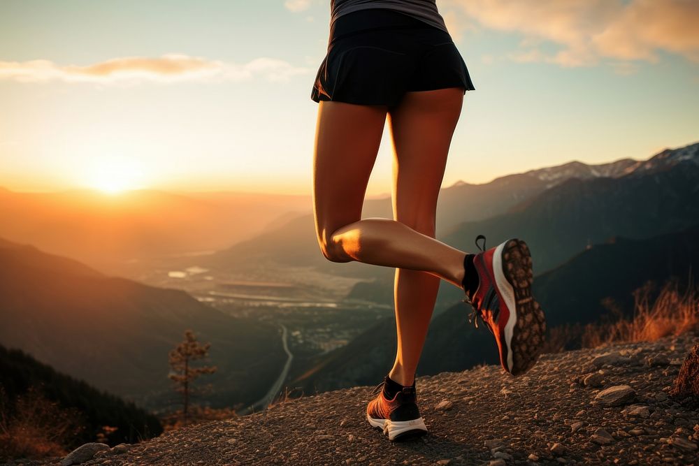Running mountain footwear jogging. AI generated Image by rawpixel.