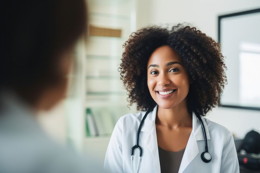 Black woman doctor adult stethoscope. AI generated Image by rawpixel.