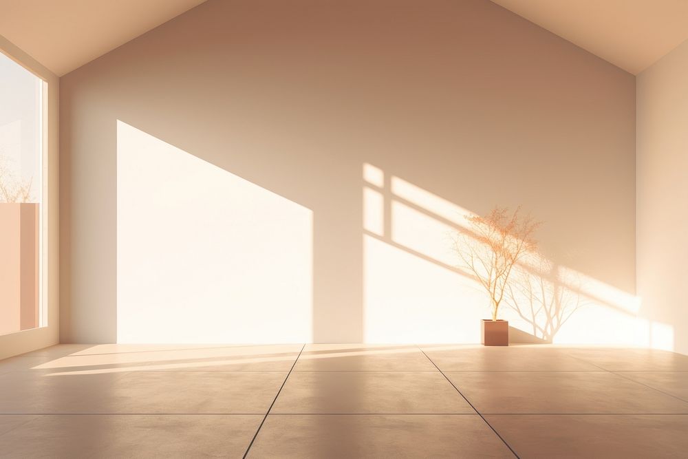 Empty modern room architecture building flooring. AI generated Image by rawpixel.