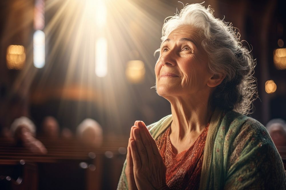 Portrait worship person prayer. AI generated Image by rawpixel.
