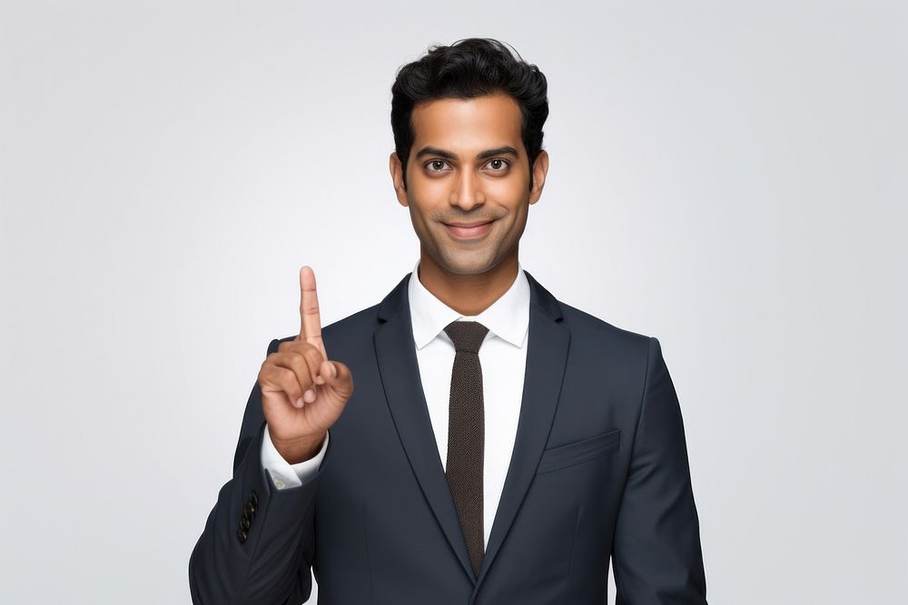 Indian american businessman hand portrait finger. AI generated Image by rawpixel.