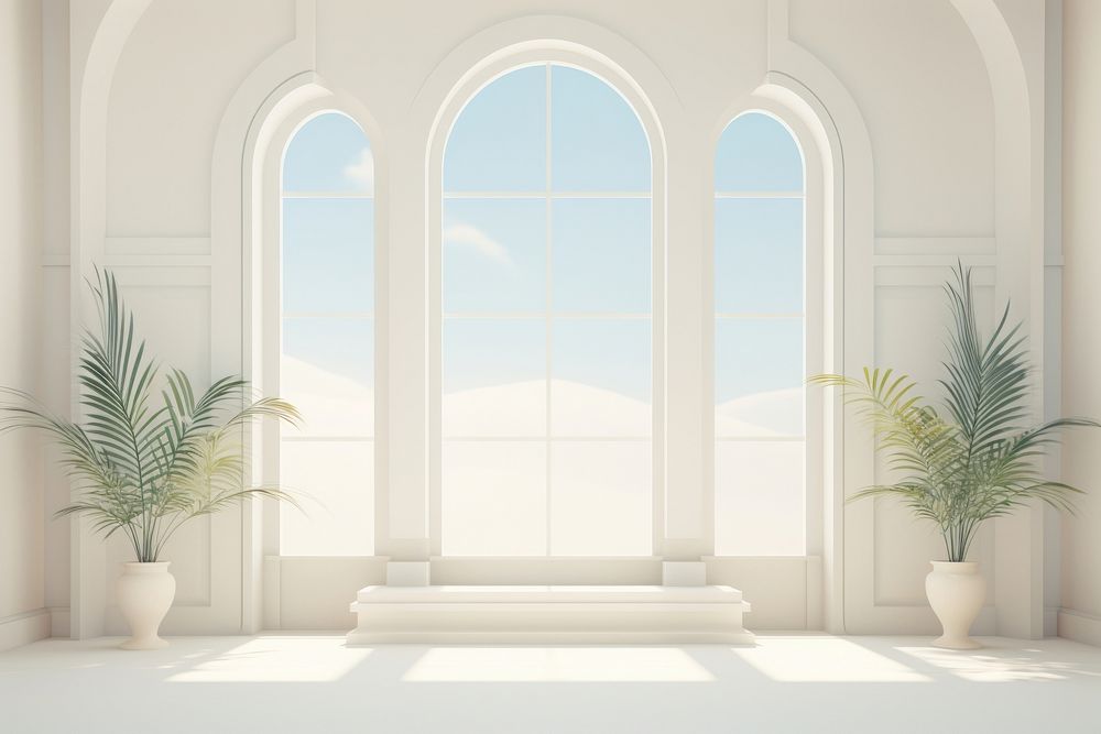 Luxury room architecture windowsill plant. 