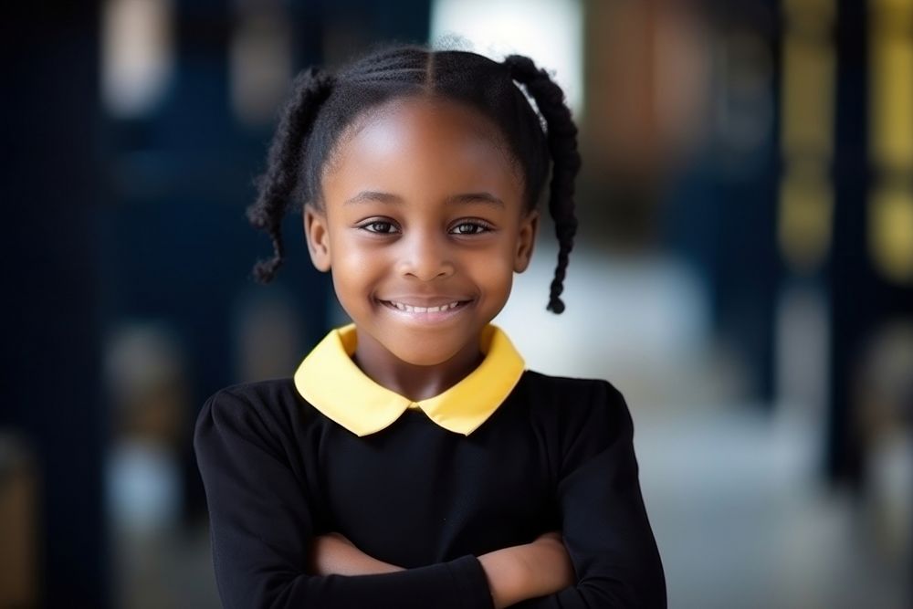 Black little girl smile smiling child. AI generated Image by rawpixel.