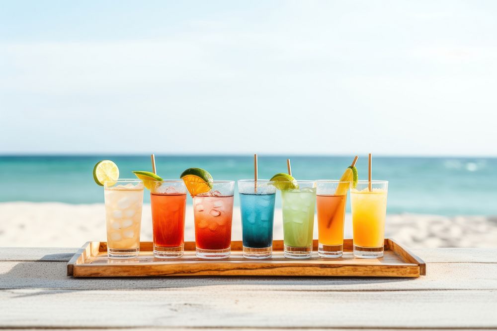 Cocktails glass outdoors alcohol summer. AI generated Image by rawpixel.