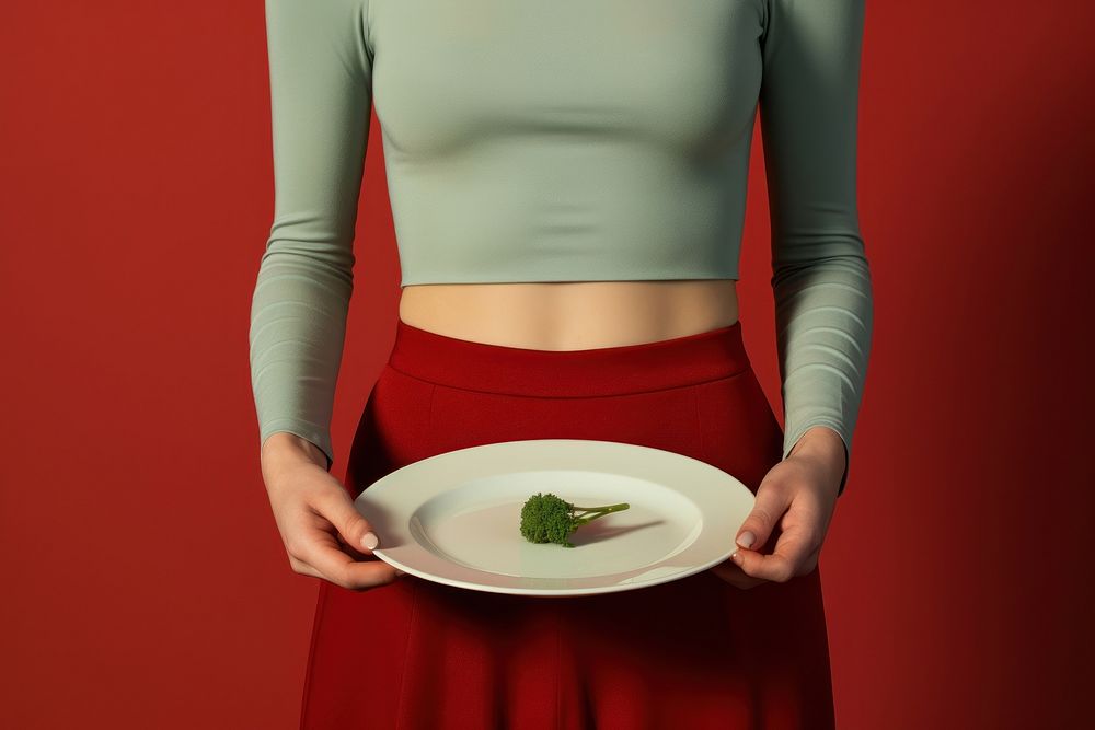Women on diet adult plate food. AI generated Image by rawpixel.