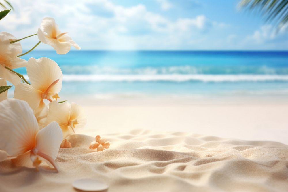 Summer beach outdoors nature flower. AI generated Image by rawpixel.