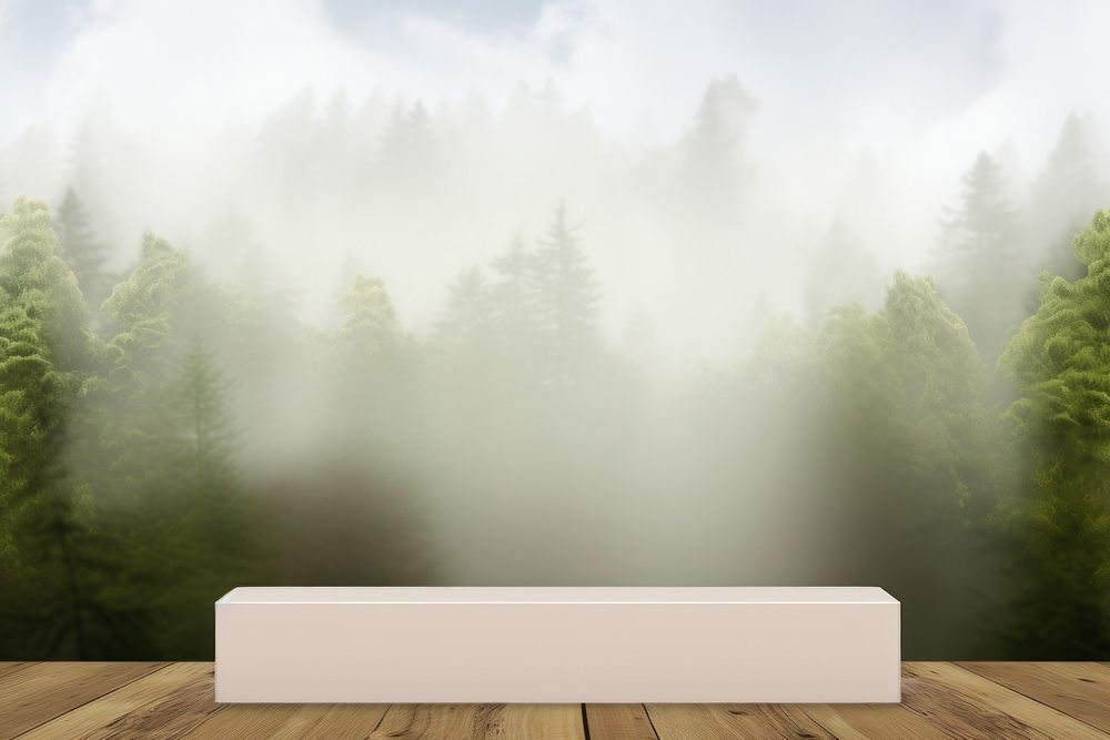 Blurry fog forrest outdoors nature forest. AI generated Image by rawpixel.