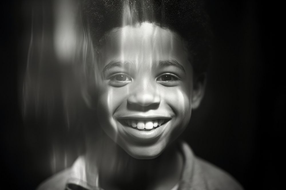 African american boy portrait laughing smiling. AI generated Image by rawpixel.