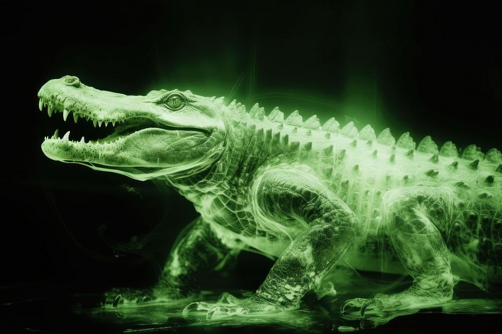 Crocodile reptile animal aggression. AI generated Image by rawpixel.