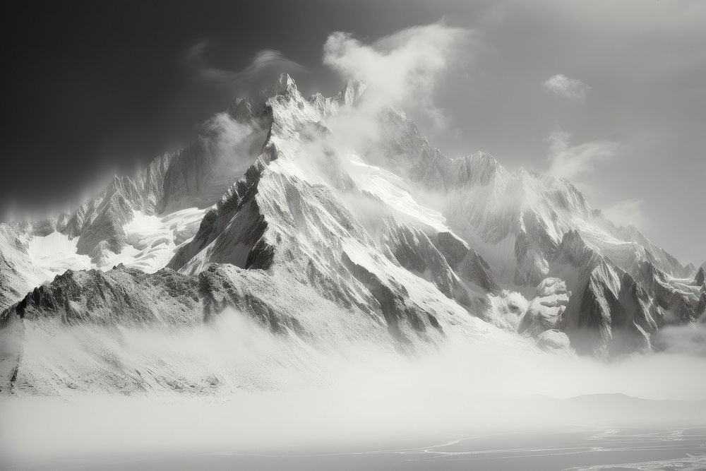 Mountain landscape outdoors nature snow. AI generated Image by rawpixel.