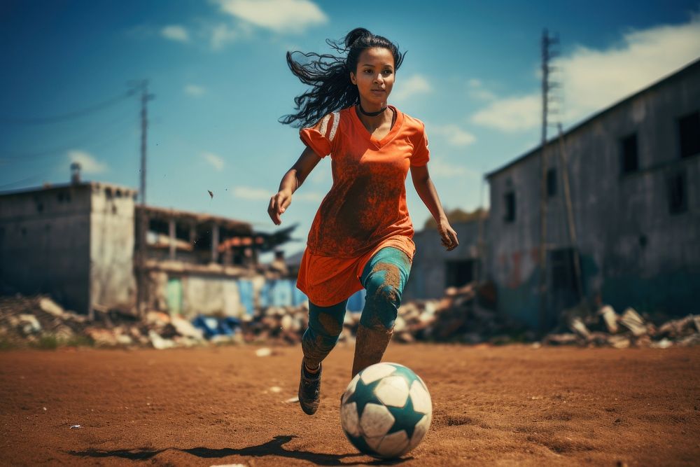 Indian female football sports day. AI generated Image by rawpixel.