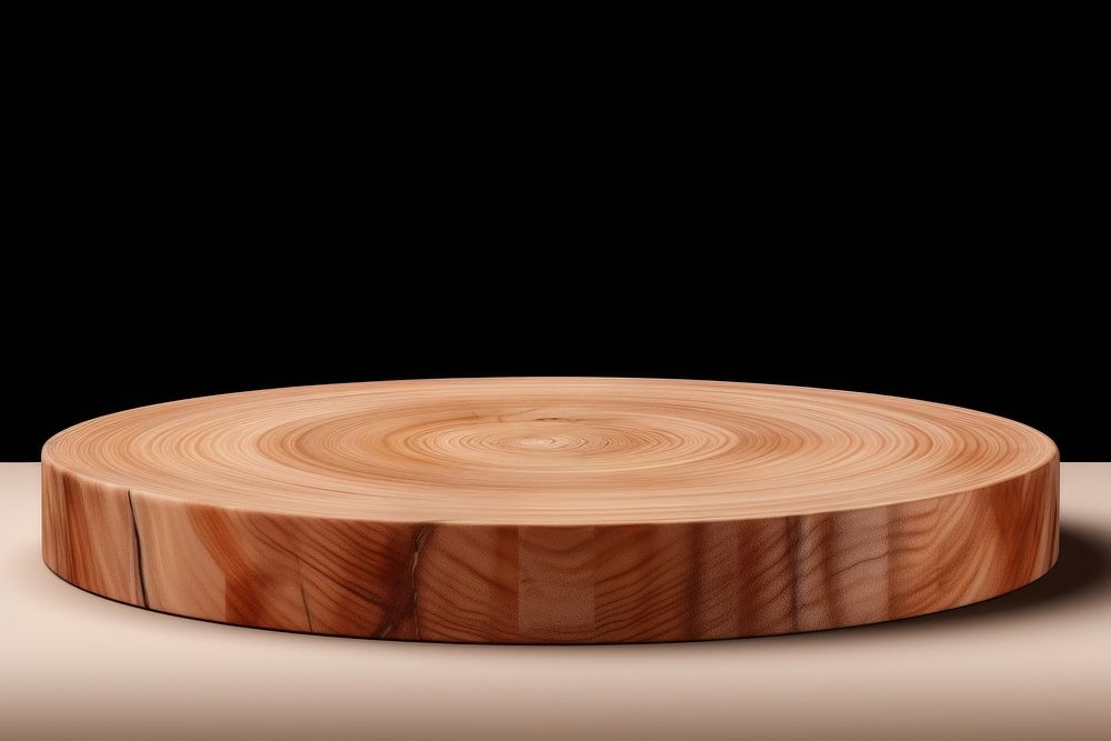 Circle disc platform podium wood plywood table. AI generated Image by rawpixel.
