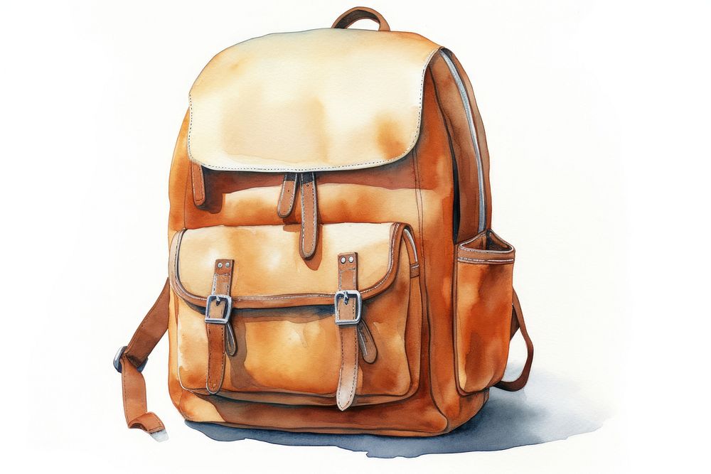 Bagpack school backpack handbag white background. AI generated Image by rawpixel.