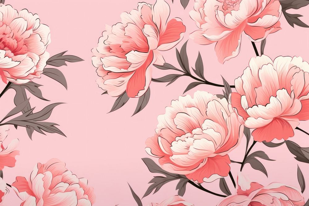 Peony flowers backgrounds pattern plant. AI generated Image by rawpixel.
