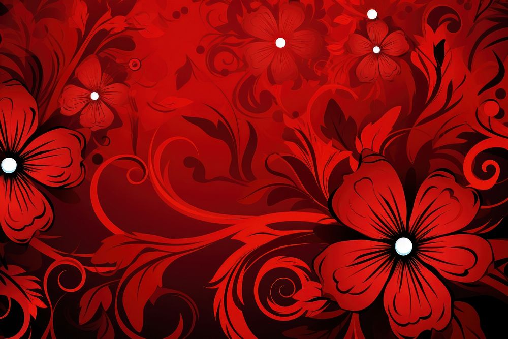 Flower backgrounds pattern red. AI generated Image by rawpixel.