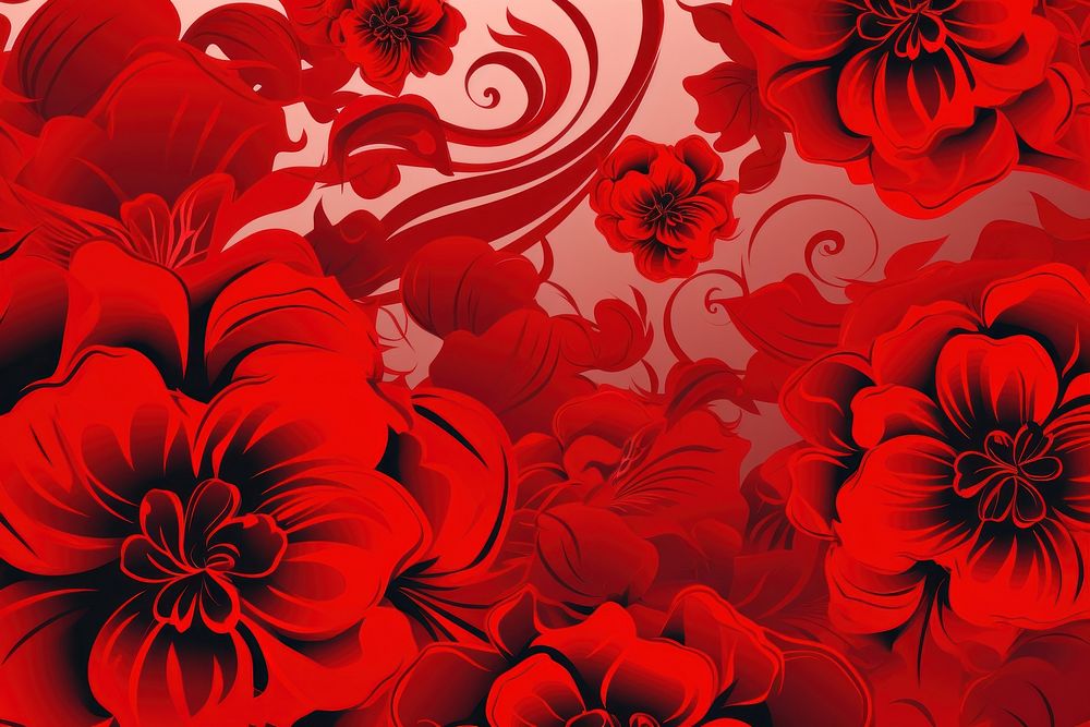 Flower red backgrounds pattern. AI generated Image by rawpixel.