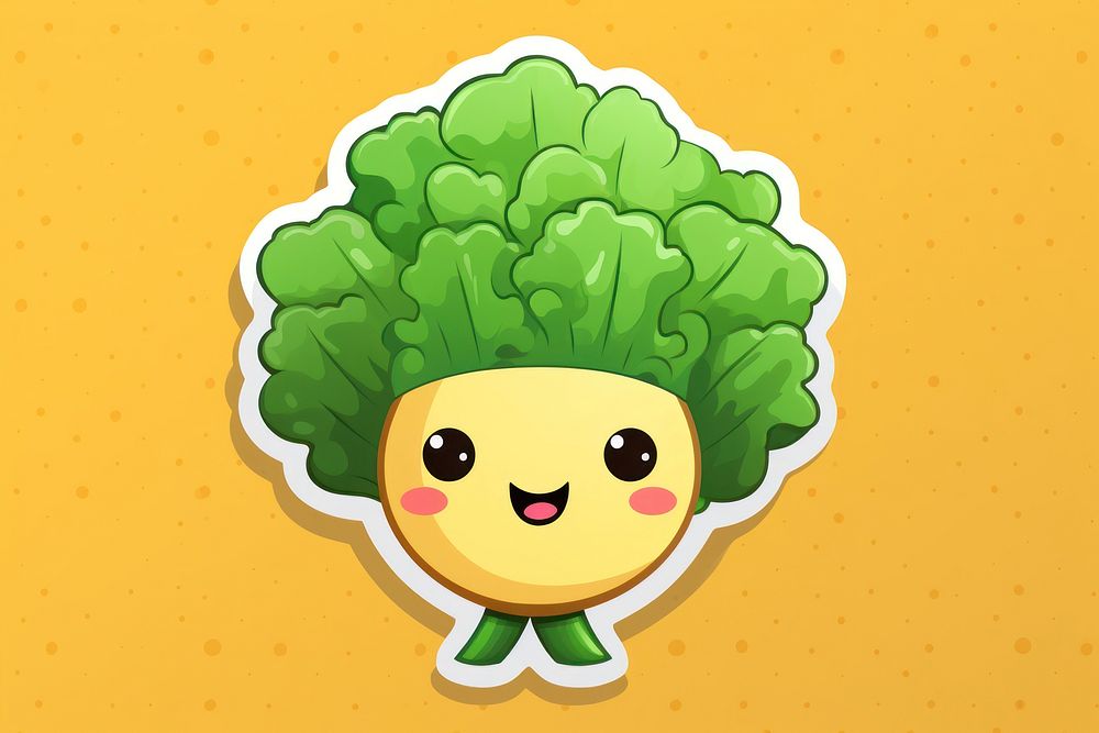 Vegetable cartoon green food. AI generated Image by rawpixel.