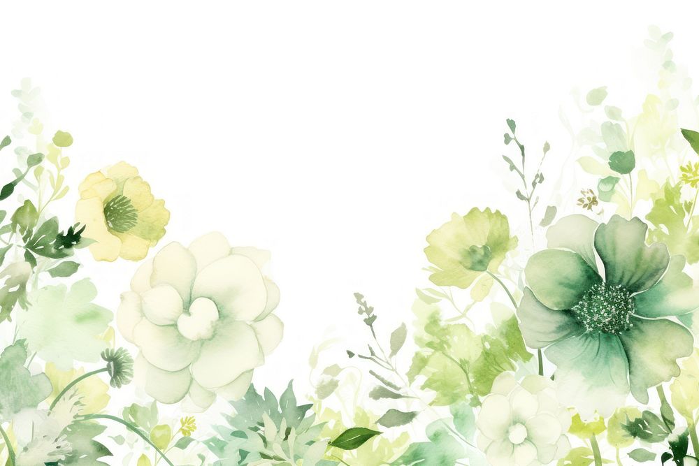 Flower green backgrounds pattern. AI generated Image by rawpixel.