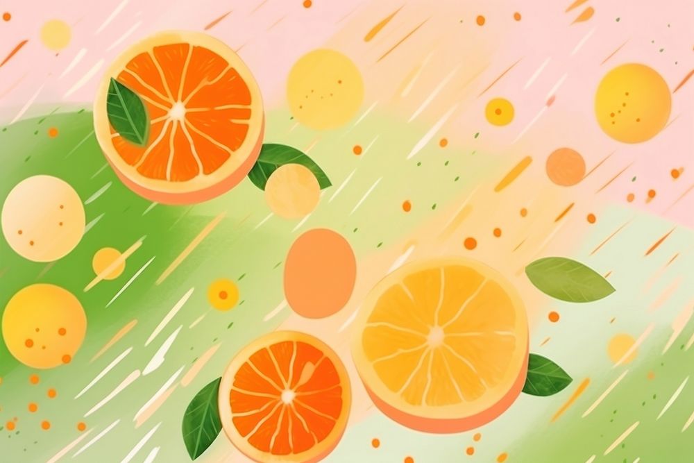 Abstract memphis fruits illustration backgrounds grapefruit yellow. AI generated Image by rawpixel.